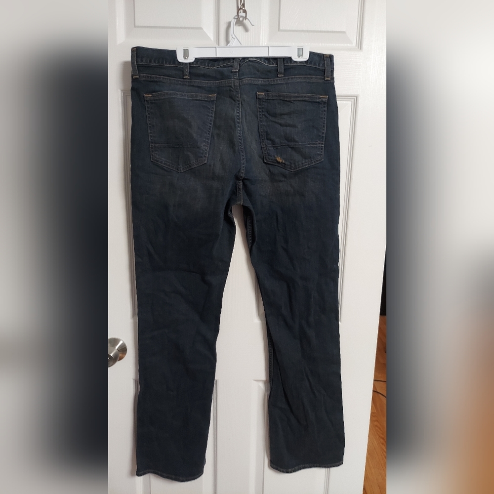 Arizona mens dark wash distressed boot cut jeans 40x34